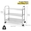 GAOMON 3 Tier Stainless Steel Utility Cart, Heavy Duty Trolley