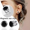 ZOPJUMA 4 Pairs of Men's Magnetic Earrings Stainless Steel for