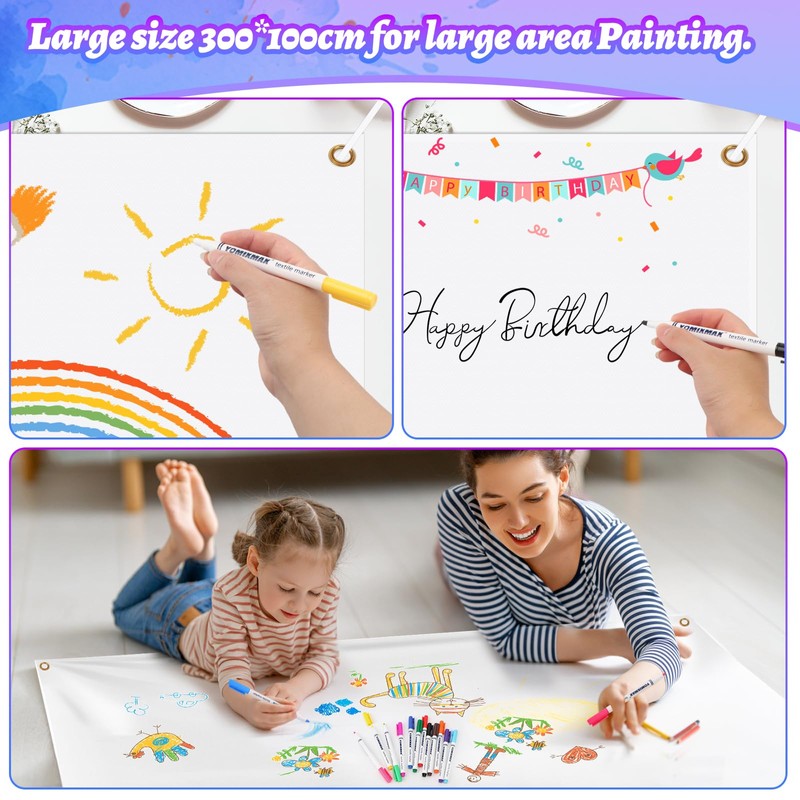 300 x 100 cm Blank Banner with String without Sticker