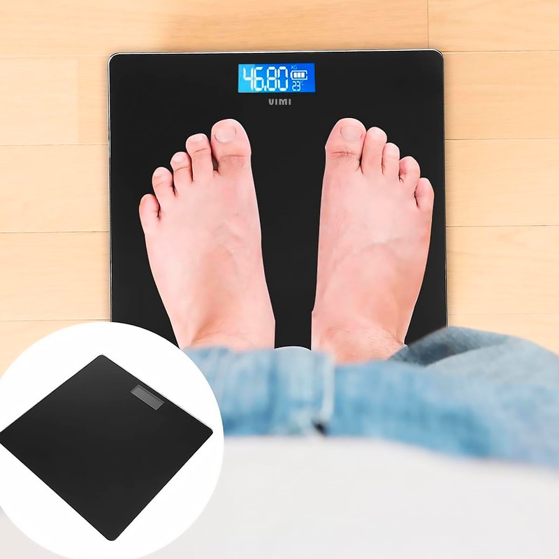 Báscula Digital Cuadrada Pesa Hasta 180 Kg (Negro)