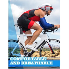 Newcotte 6 Pairs UV Sun Protection Arm Sleeves Cooling Sports Sleeve Anti Slip Ice Silk Arm Warmers Arm Covers for Men Women(Bright Color)