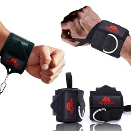 Wrist Wraps for Weightlifting with D-Ring – Heavy Duty Wrist Support for Bench Press, Deadlifts, Overhead Press – Gym Wraps for Men & Women, Max 40lb Cable Use