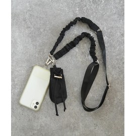 Altrose Smartphone Strap, Smartphone Shoulder Strap, Pouch Included, Simple, Black