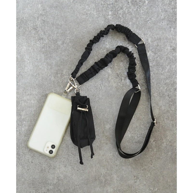 Altrose Smartphone Strap, Smartphone Shoulder Strap, Pouch Included, Simple, Black