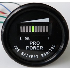 PRO12-48M ProPower's 48 Volt Battery Indicator, Meter for Golf Cart
