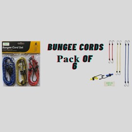 12 Pack Bungee Cord With Hook Heavy Duty Outdoor Tie Down Rope for Tarp, Cover, Canvas, Motorcycle and Cargo Caravan Camping RVs Trunks Luggage Racks Heavy Duty Bungee Cord