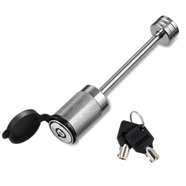CZC AUTO Cerradura de remolque de 1/4 pulgadas de diámetro, cerradura de acoplamiento de remolque de 3-3/8 pulgadas de ancho para acoplador tipo pestillo, con revestimiento de cromo con llaves para remolque, barco, camión, remolque, coche RV