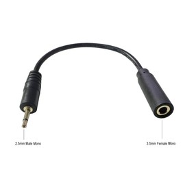 Seadream 2.5mm to 3.5mm Aux Audio Cable，2 Pack 15cm 2.5mm Mono Male to 3.5mm Mono Female Audio Jack Short Cable for Smartphone Headphone