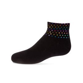MeMoi Multicolor Sequin Cotton Blend Girls Anklet Sock White 2