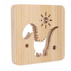 Wood Carving Lamp Dinosaur Hollow Pattern Warm White Light USB