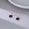 Reffeer Solid 925 Sterling Silver Clover Flower Drop Earrings for