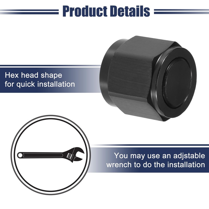 X AUTOHAUX AN10 Universal Flare Cap Fitting Adapter Black -
