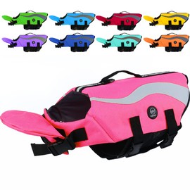 EMUST Life Vests for Dogs, Lightweight Small/Medium/Large Dog Life Preserver, XL Dog Life Jacket for Swimming/Boat/Water, Life Jacket for Large Dogs, Pink,XL