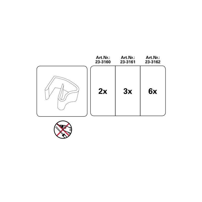 GARDINIA 2 x Universal Aluminium Venetian Blind Clamp Brackets Mounting