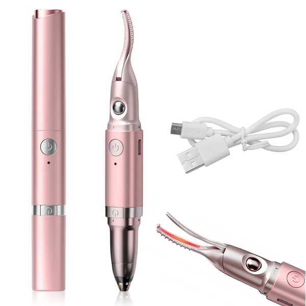 Heated Eyelash Curler,2 in 1 Electric Eyelash Curler,Long-Lasting Curling,2 Temperature
