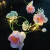 Sezrgiu 20 LED 6.6 FT Artificial Rose Succulents String Lights,