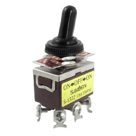 IIVVERR AC 250V 15A on/off/on 3 Position DPDT 6 Screw Terminals Toggle Switch with Waterproof Boot (AC 250V 15A on/off/on 3 Position DPDT 6 Terminales de tornillo Conmutador de palanca con arranqu