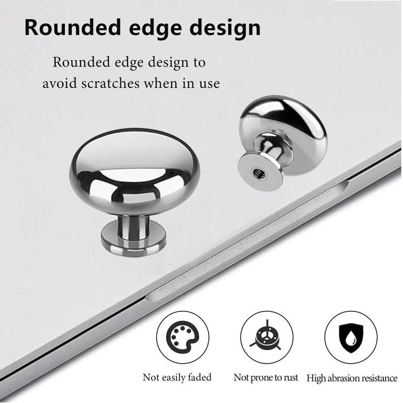 XMDROU 8PCS Cabinet Knobs, 29 x 21 MM Round Cupboard