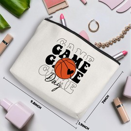 Team Gifts Basketball Gifts Basketball Stuff Cosmetic Bags for Women Makeup Bag, Christmas Birthday Friendship Gifts for Sport Lovers Coach Team Teammate Teacher Travel Toiletry Bag Skin Care Bag