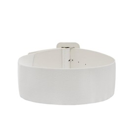 LJCZKA Women Wide Stretchy Belt Adjustable Vintage Elastic Waist Belt for Dresses with Square Buckle (White)