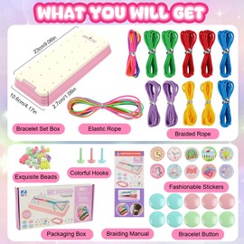 HOTUT Friendship Bracelet Making Kit, Fun DIY Friendship String Bracelet Maker, Friendship DIY Craft Kit with Colorful Threads & Beads, DIY Bracelet Making Kit, Jewellery Making Craft Kit for Kids