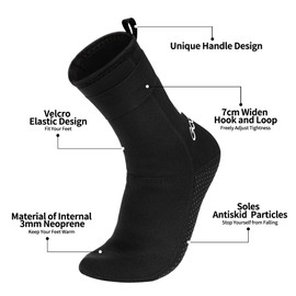 Goosehill Neoprene Socks 3mm Diving Socks, Thermal Wetsuit Boots with Anti-slip Particles for Men Women Diving, Swimming, Beach volleyball, Paddle board, Surfing Snorkeling