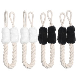 Kinsinder Pack of 4 Door Cords Clamp Protection Door Cords Door Stopper Door Cords Children Safety Finger Protection, No More Slamming of the Door (Black + White)