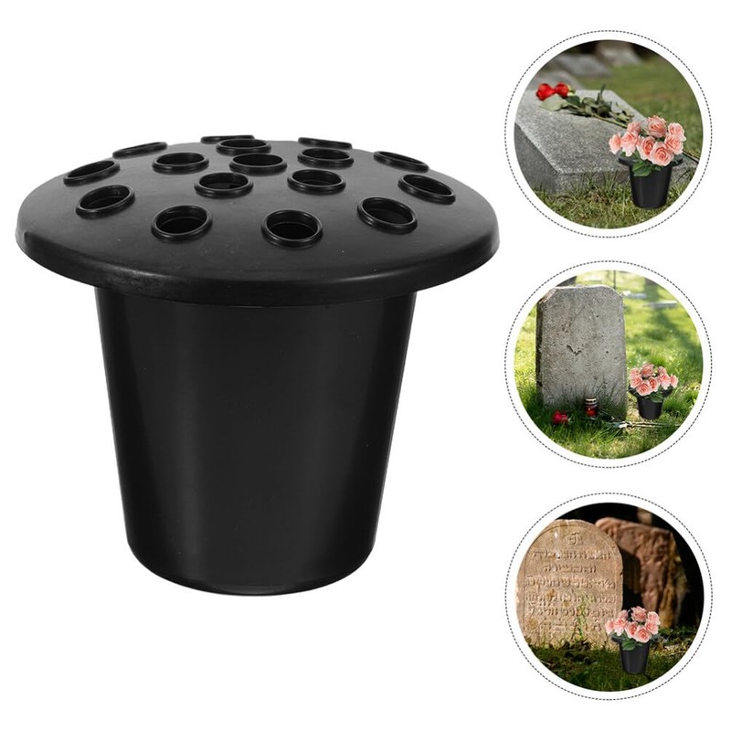 HANABASS Cemetery Grave Vase Inserts: 8pcs 16 Holes Cemetery Flowers