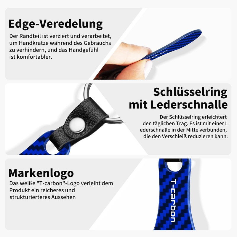 T-carbon Shopping Chip Keyring, Blue 2, Unit size