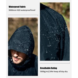 SWISSWELL Golf Rain Gear Suit for Men Waterproof Lightweight Windbreaker Rain Jacket and Pants Breathable for Golf Ourdoors Navy Large