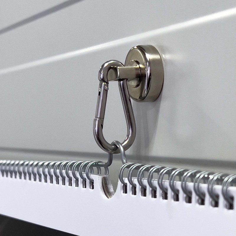 POPPSTAR Carabiner Magnet Strong, 4X (17kg Clamping Force) Neodymium Hook