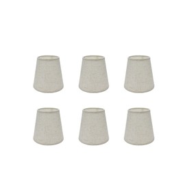 Tsnamay 6Pcs Handmade Chandelier Shades,Linen Clip On Chandelier Lamp Shades,Small Lamp Shades Set of 6 for Chandelier Lampshade,Light Cross linen