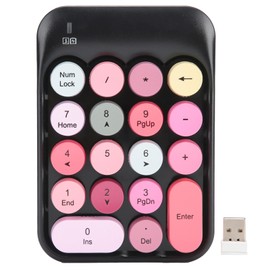 AJAZZ Wireless Numeric Keyboard Chocolate Keycap for Game Direction Switching AK18 2.4GBlack