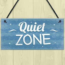 RED OCEAN Quiet Zone Bathroom Toilet Hot Tub Garden Man Cave Shed Hanging Chic Wall Sign Home Decor Gift