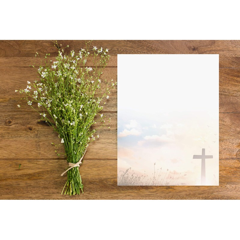 Religious Stationery with Cross - Pack of 48