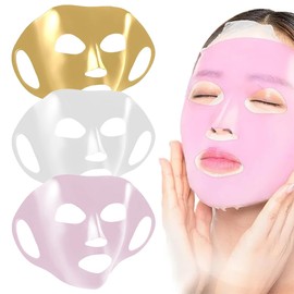 3 Stück Gesichtsmasken Abdeckung, Wiederverwendbare Silikon-Gesichtsmaske, 3D Maske Silikon Gesichtsdampf Feuchtigkeitsspendend Gesicht Silikonmaske für Blatt Maske