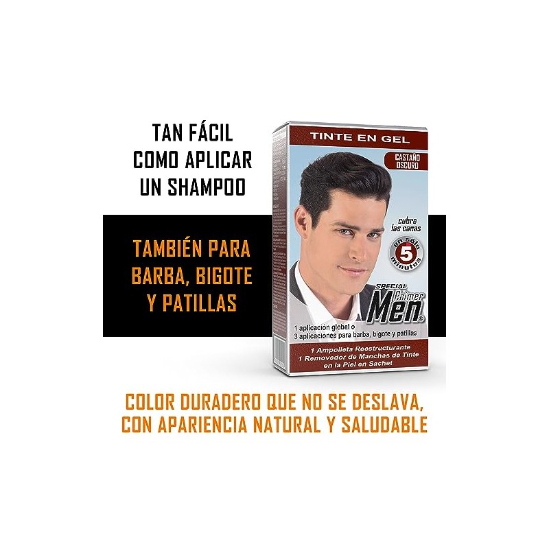 Tinte En Gel Barba Bigote Cabello Castaño Oscuro Special Men