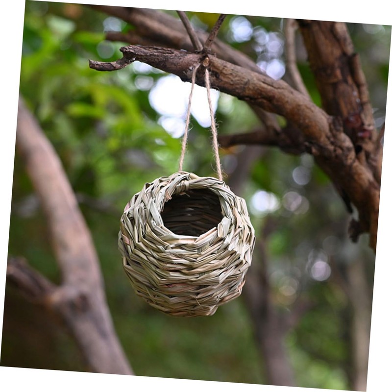SUPVOX 3pcs Natural Grass Hanging Bird Hut Hand Woven Hummingbird