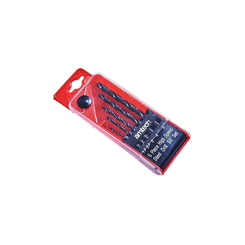 Amtech F0950 5 Piece high Speed Steel (HSS) Drill Set