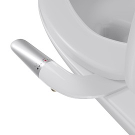 hansrapo Left-Hand Bidet Attachment – Left Side Control for Tight Bathroom Spaces, Non-Electric, Dual Nozzle, Adjustable Water Pressure, Self-Cleaning,Ultra-slim Left Handed Bidet