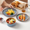 vancasso ONION Ceramic Plates and Bowls Sets, 18 Pieces Blue