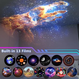 Planetarium Star Projector,Syslux Galaxy Projector for Bedroom,Home Night Light with 13 HD Image Discs, Sky Light Living Room Decor,Real Starry Nebula,for Kids Room Birthday Valentines Gift