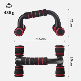Phyzyo 2 Ganzkörper-Training-Pumpen-Halter, Rutschfeste Schaumstoff-Handgriffe, Push Up Bar, Home Fitness, Gelenkschonende Handgelenksschützend, Für Muskel- und Krafttraining, 2er Set (Rot)
