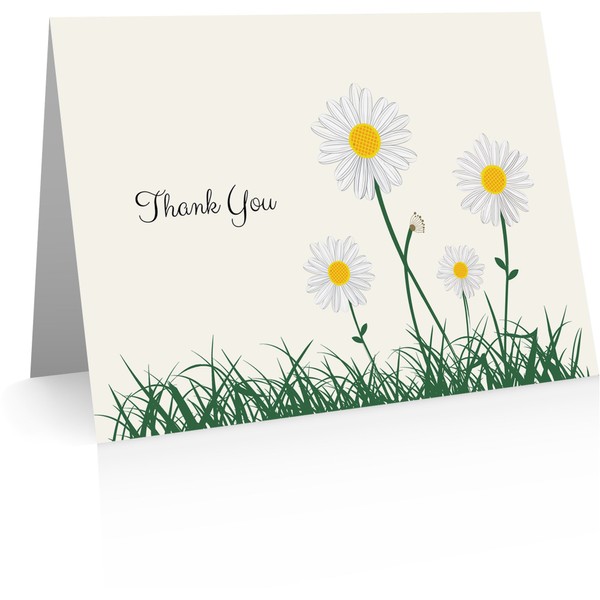 Daisies Thank You Cards (24 Foldover Cards and Envelopes)