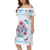 YZXDORWJ Women Mexican Embroidered Dress Ruffle Collar Sleeveless (XXXL, 623W)