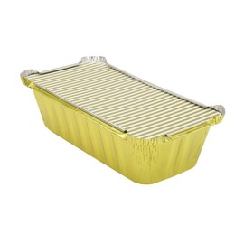 KitchenDance Disposable Aluminum Closable Loaf Pans with Lids - 2 Pounds Aluminum Foil Pans for Cakes, Cobblers - Baking Pans Perfect for Baking, Storing, Preparing Food - 1850 (Gold, 25)