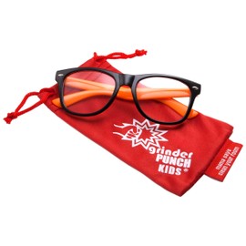 grinderPUNCH Kids Nerd Fake Glasses Clear Lens Colored Arms Geek Costume Children's (Age 3-10) Blue