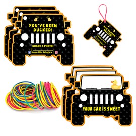 You've Been Ducked, Duck Duck Tags, Duck Ducking Game Card, 35 Black Duck Tags, 35 Rubber Bands(3DJ52)