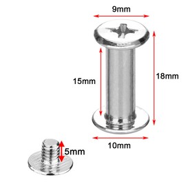 megoto 30 juegos de tornillos Chicago 304 de acero inoxidable, 5 x 15 mm, plata, cabeza de zócalo, mano derecha, UNF, 30 piezas