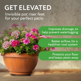 40 Pack Pot Risers for Outdoor Planters, 3/4 Inch Planter Elevator, Invisible Plant Risers for Small and Medium Sized Heavy Pots, Ideal for Outdoor Use on Patios & Floor Decks